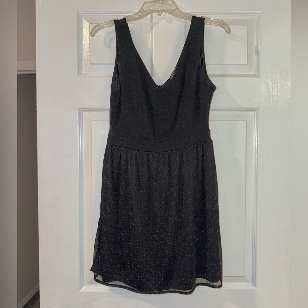 Bebop Elegant Black Sleeveless Silver Dotted Dress with Zipper - Size Large 🖤